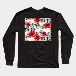 Hawaiian Bees and Hibiscus Long Sleeve T-Shirt